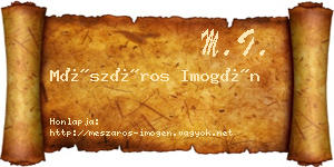 Mészáros Imogén névjegykártya
